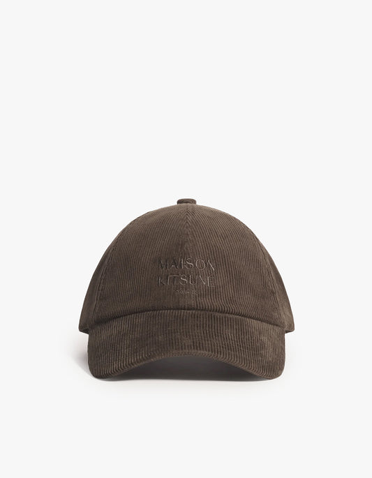 Maison Kitsune Paris Corduroy Cap - Cobblestone