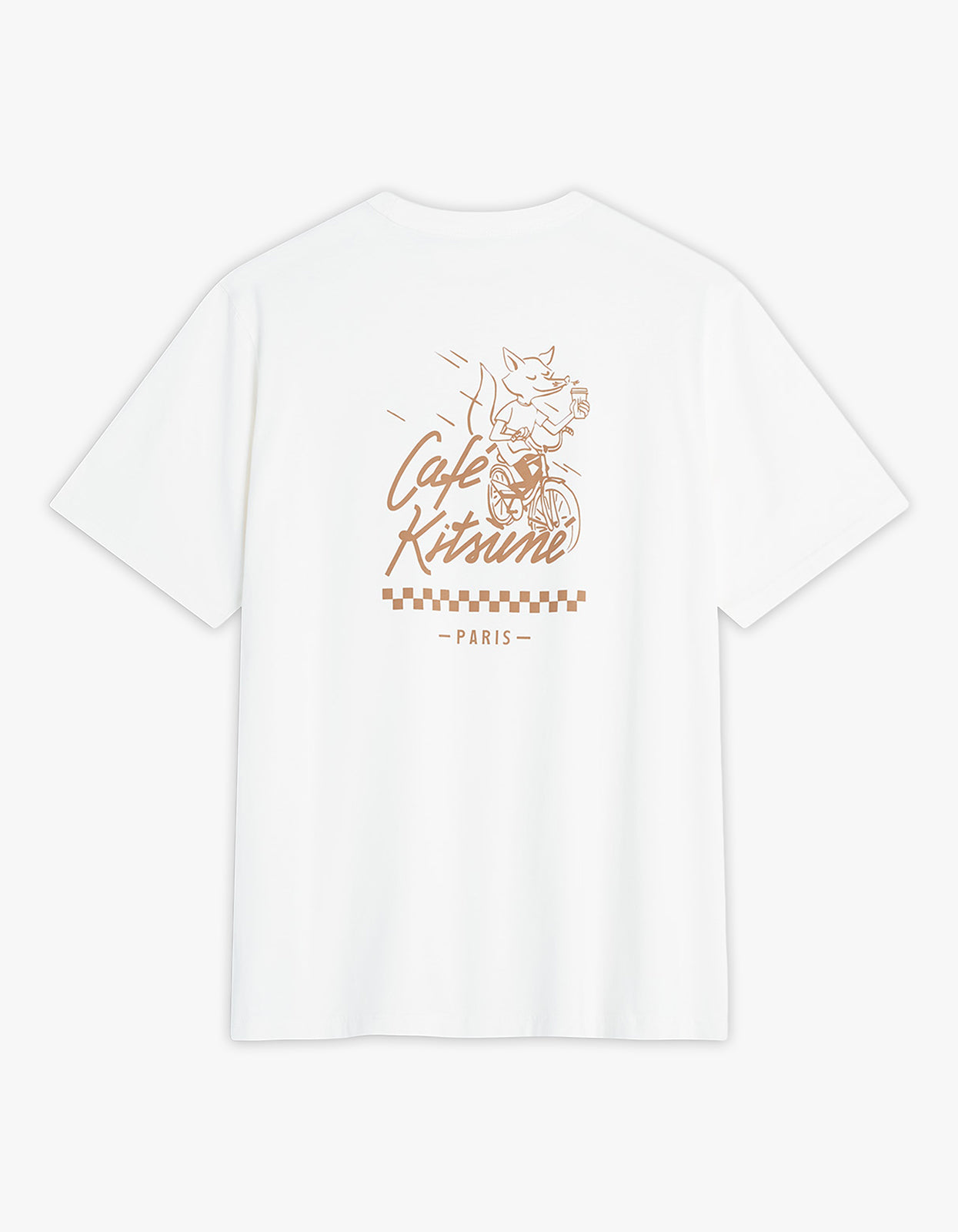 Cafe Kitsune Biking Barista Fox Relax T Shirt - Tapioca
