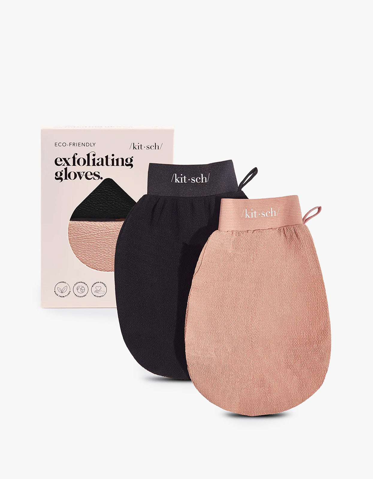Exfoliating Gloves 2Pc Set - Black & Terracotta