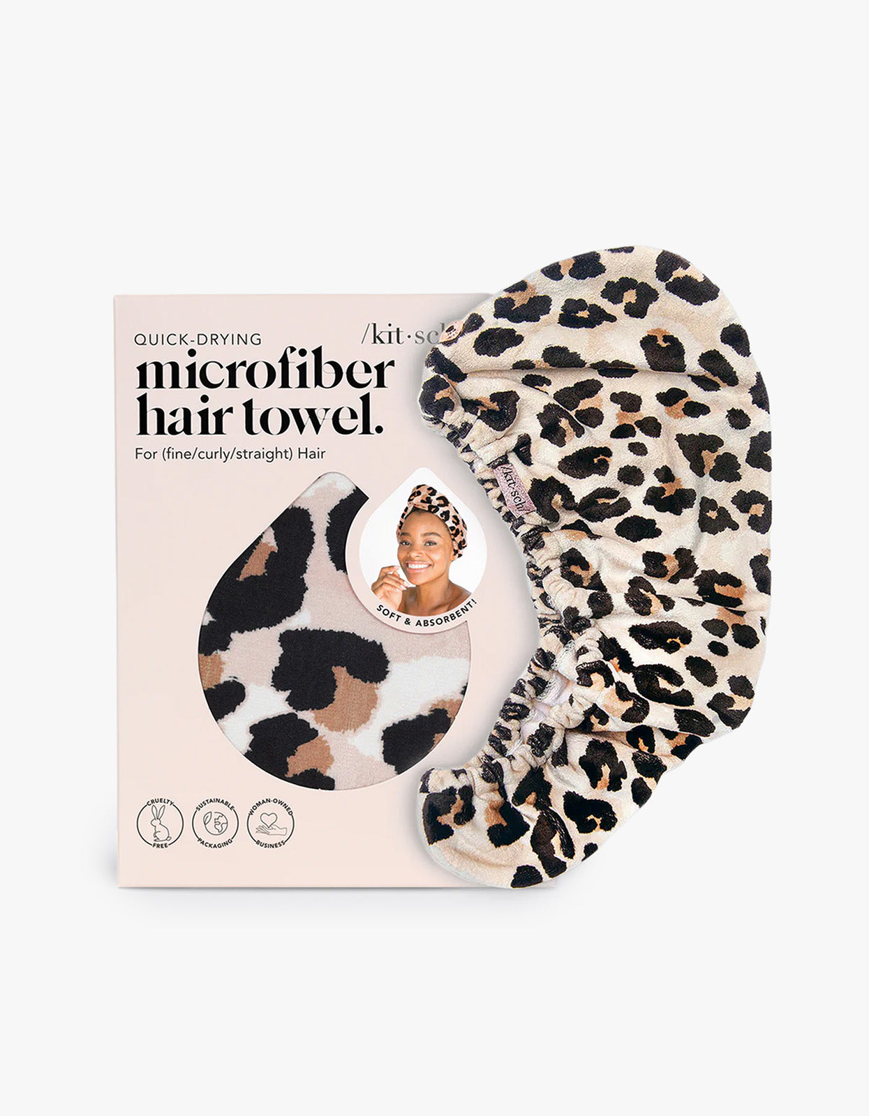 Microfiber Quick-Dry Hair Towel Turban - Leopard