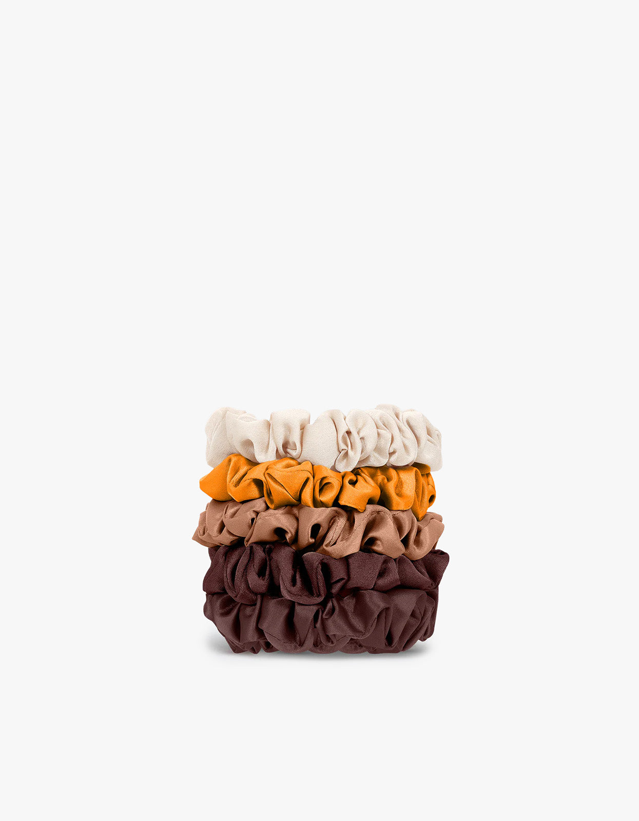 Satin Petite Scrunchies 5Pc Set - Sedona