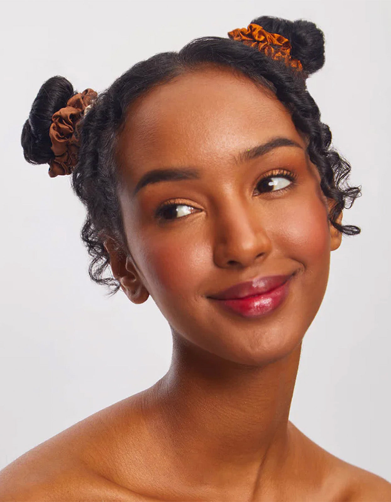 Satin Petite Scrunchies 5Pc Set - Sedona