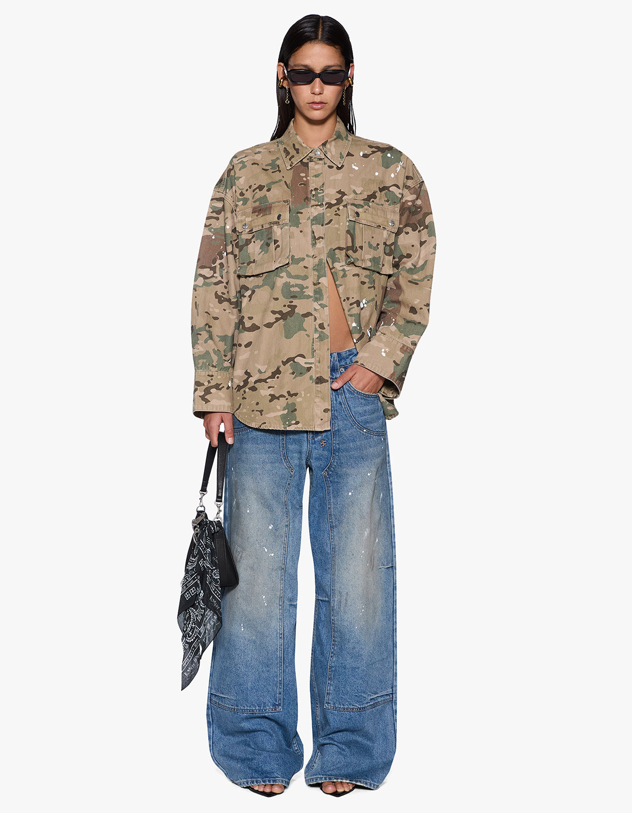 【CAMOFLAGE】Ripstop cargo pocket shirt G-STAR CARGO POCKET REGULAR - Shirt - elephant skin mini digi camo