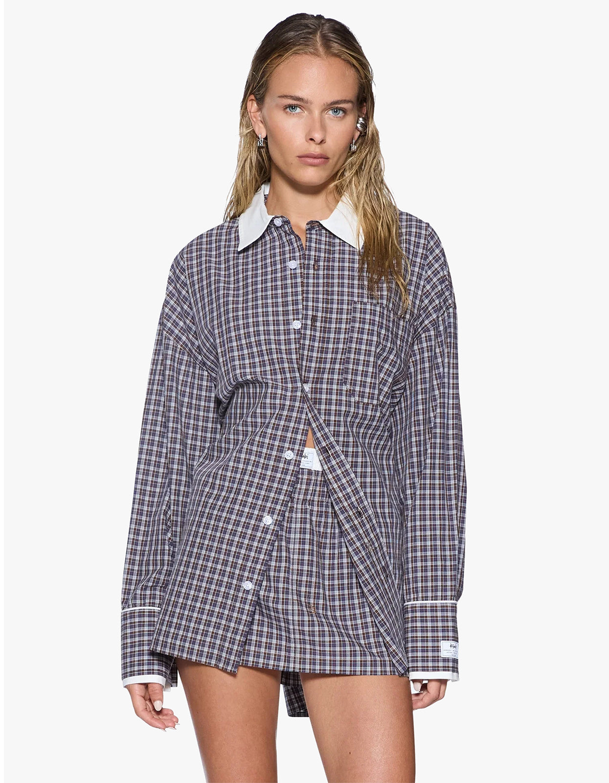Astra L/S Shirt - White Plaid