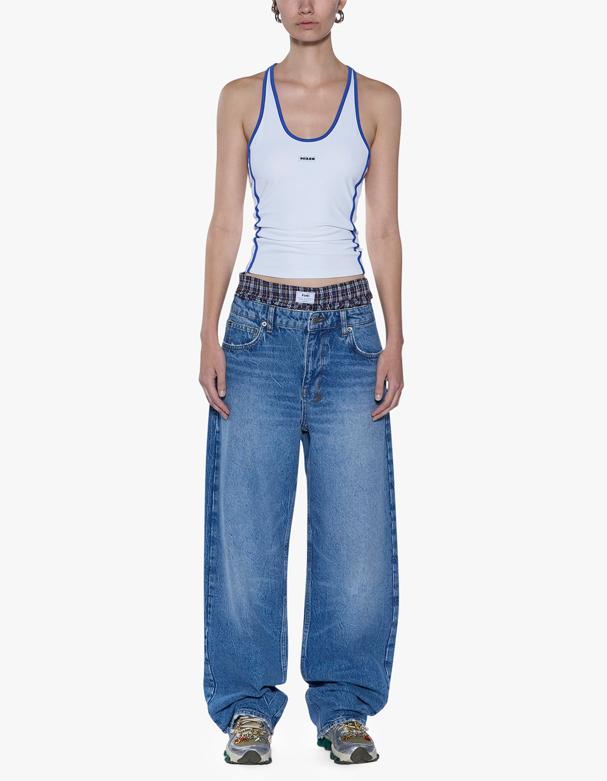 Low Rider Jean - Liberty Blue Plaid