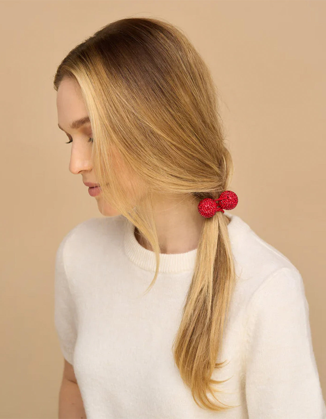 Bubble Hair Tie 2Pc Set - Red And Pink