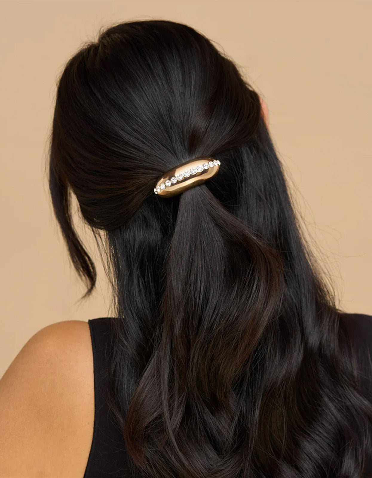 Metal Rhinestone Medium Cloud Cuff - White