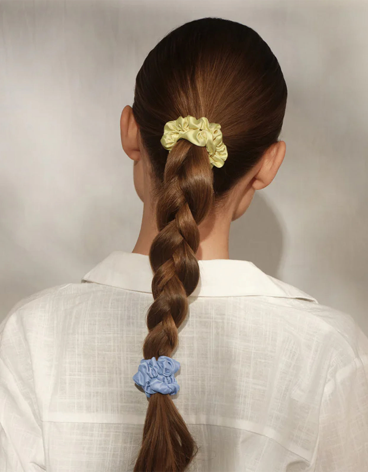 Ruched Satin Scrunchies 5Pc Set - Coastal Cottage