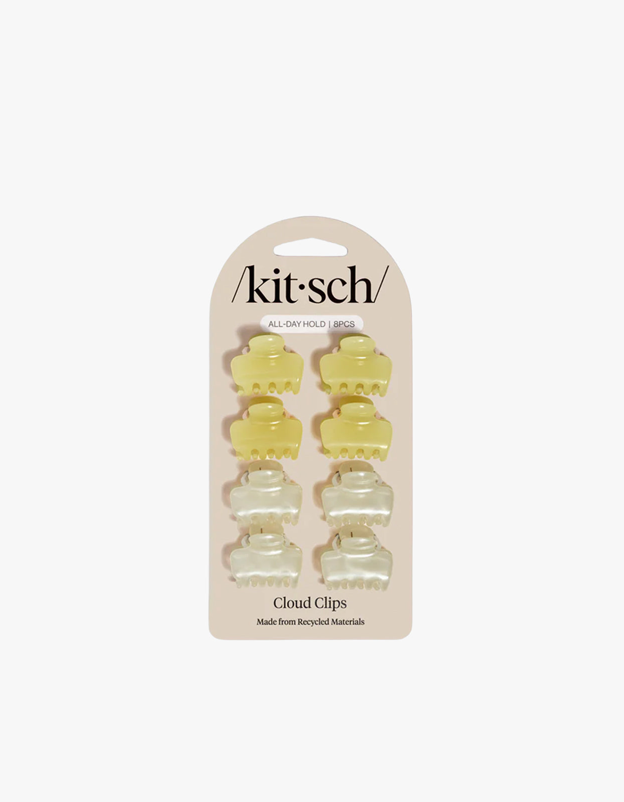 Mini Jelly Cloud Clips 8PC Set - Pearlized Cream & Butter Yellow