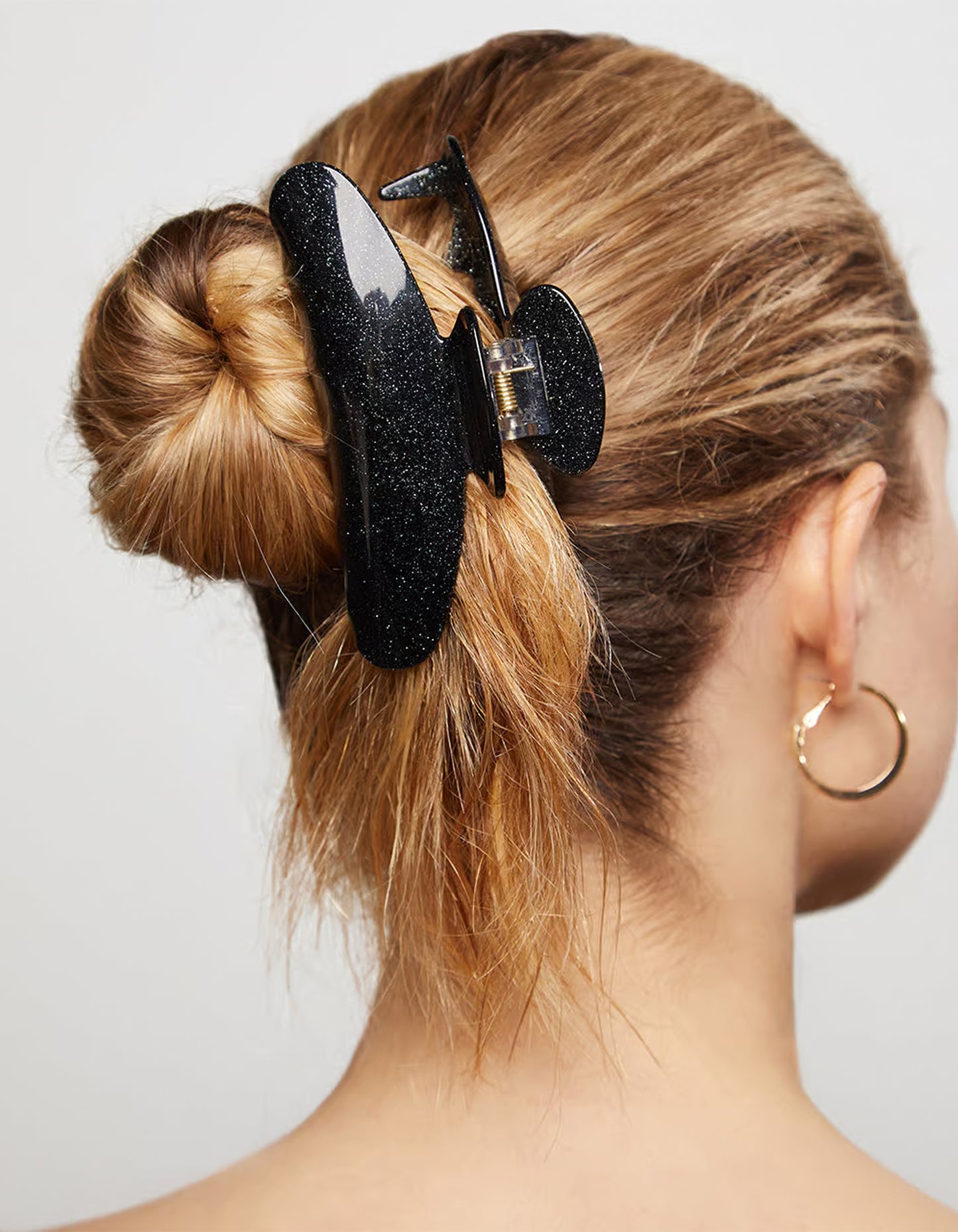 Recycled Plastic Claw Clip - Black Glitter