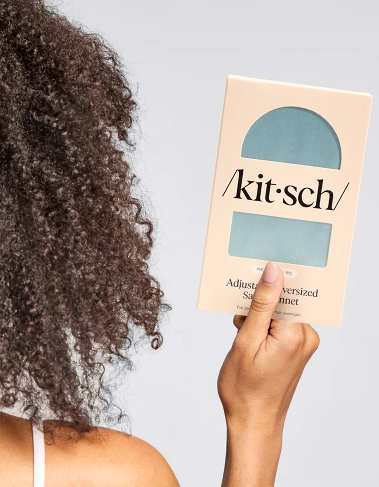 Adjustable Oversized Satin Bonnet - Haze Blue