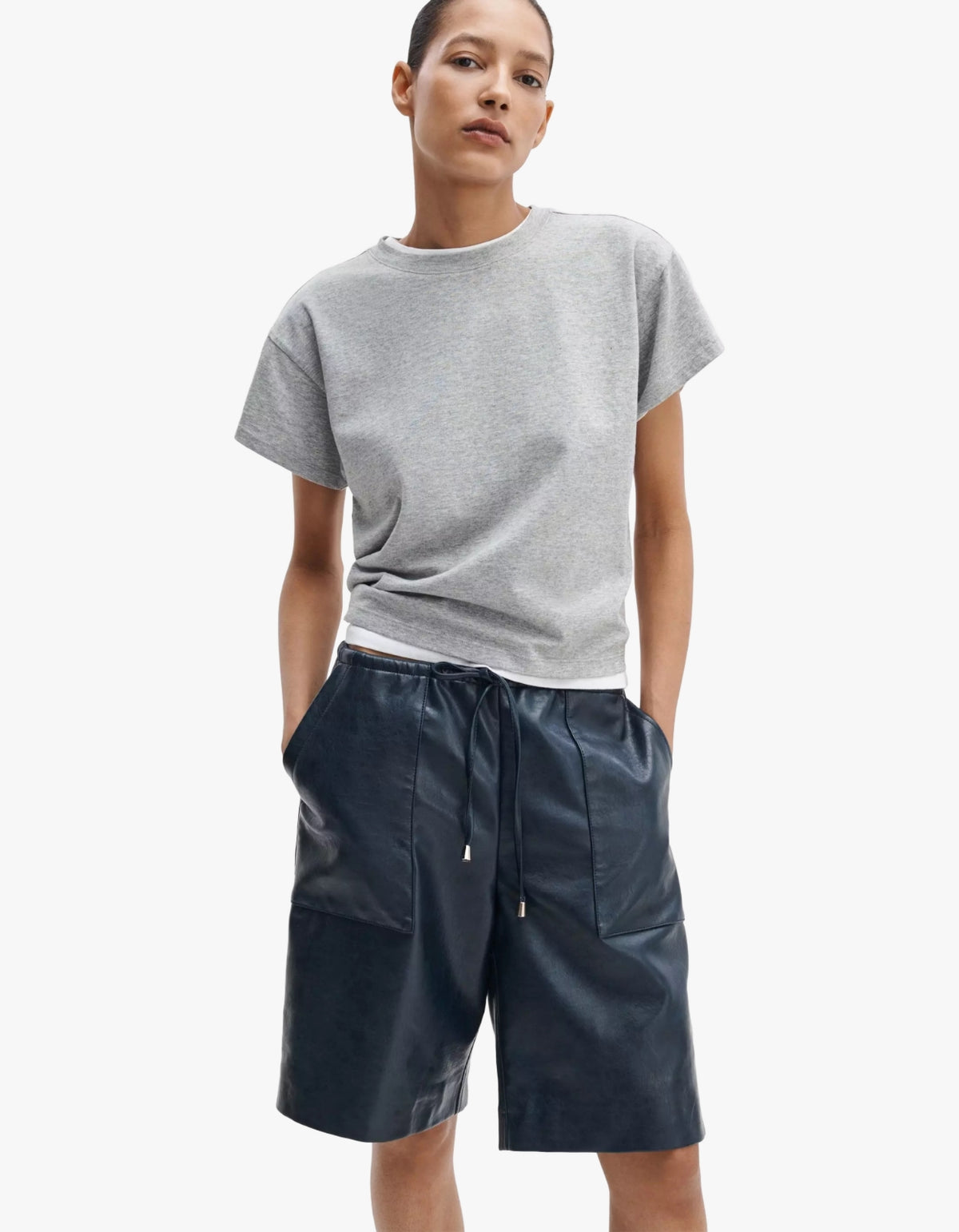Kelly Boxy Jersey Tee - Heather Grey