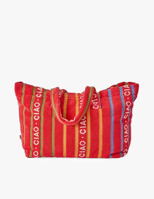 Ciao Stripe Terry Oversized Beach Bag