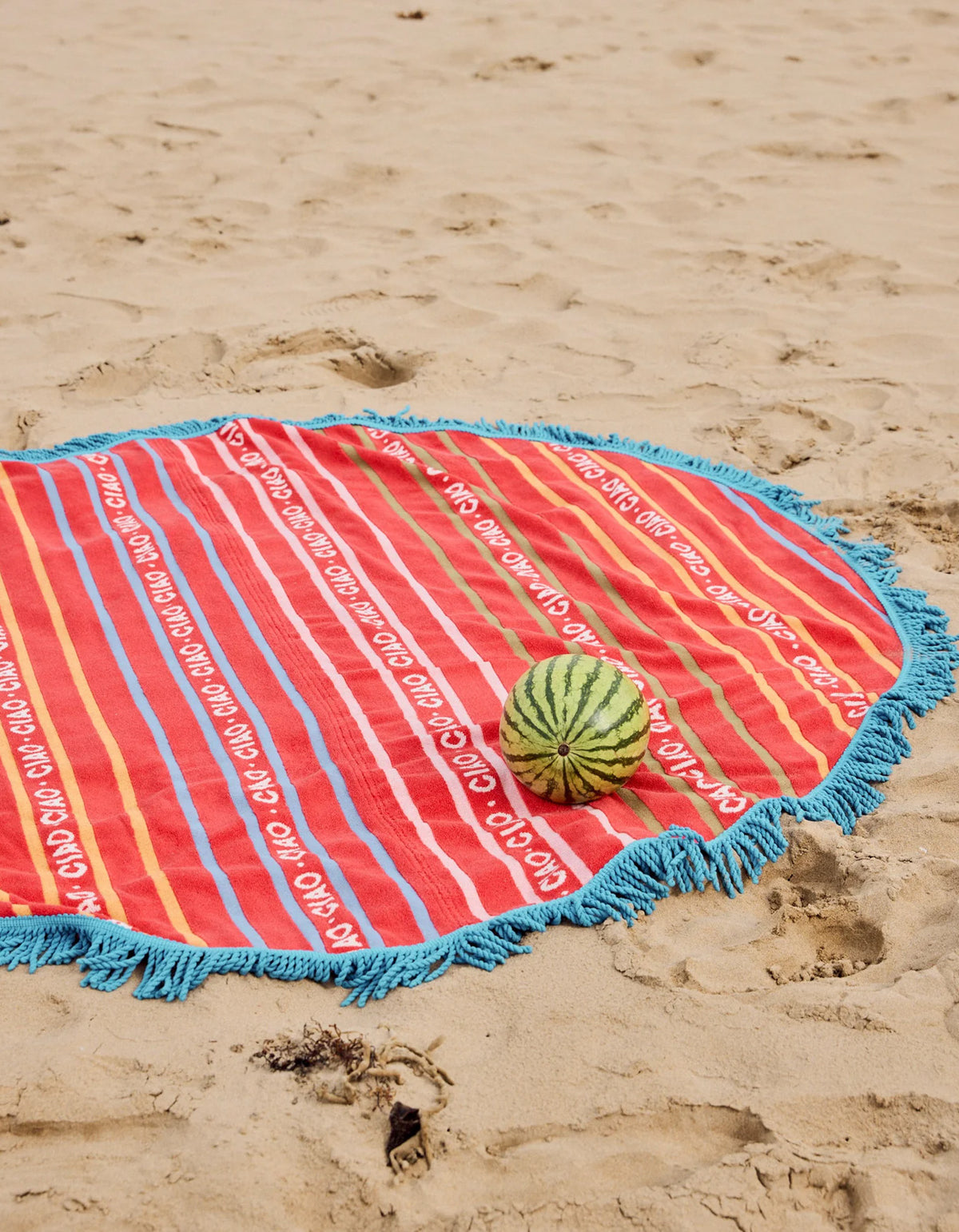 Ciao Stripe Terry Round Beach Towel