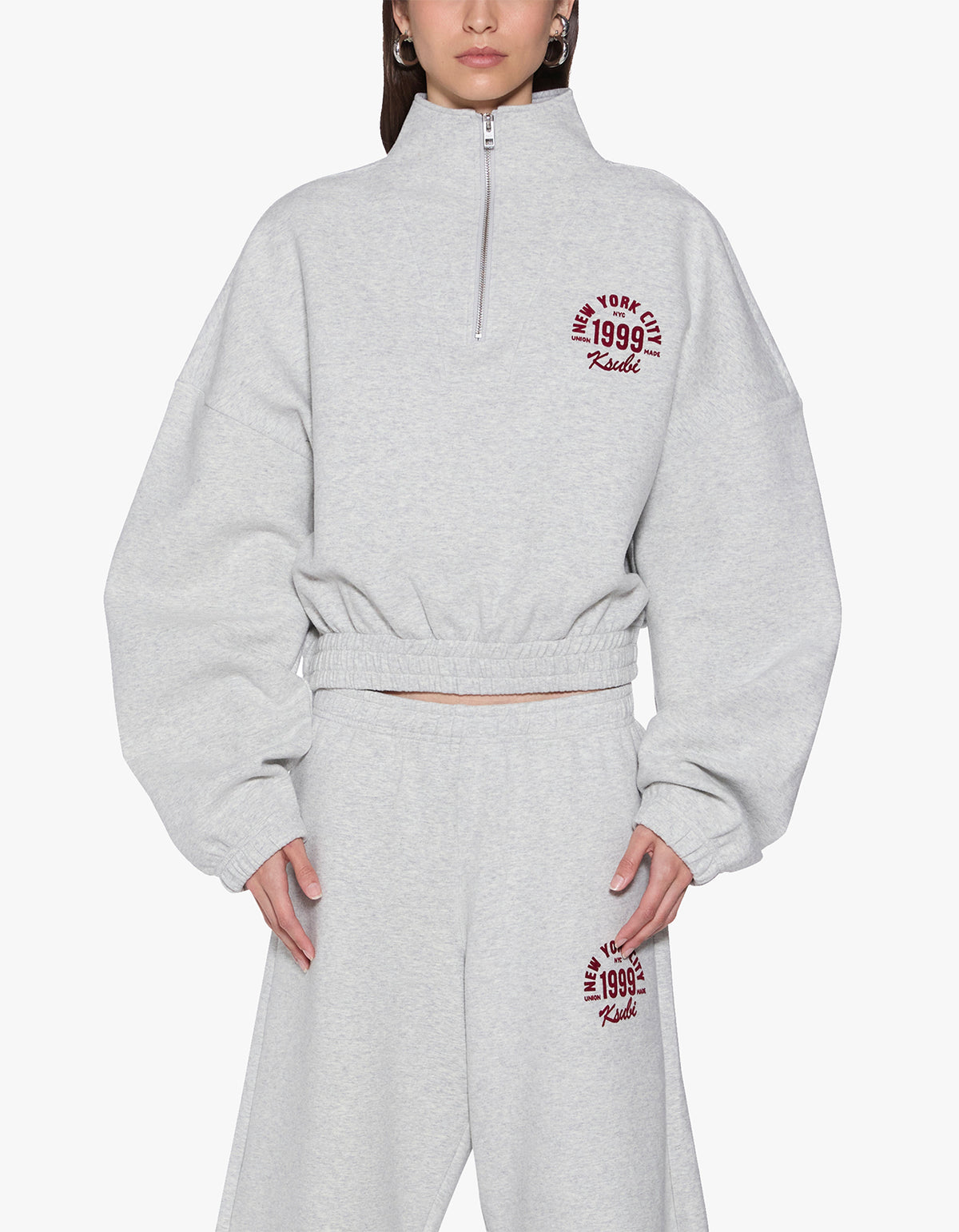 Nyc Sports Campus Half Zip - Snow Marle