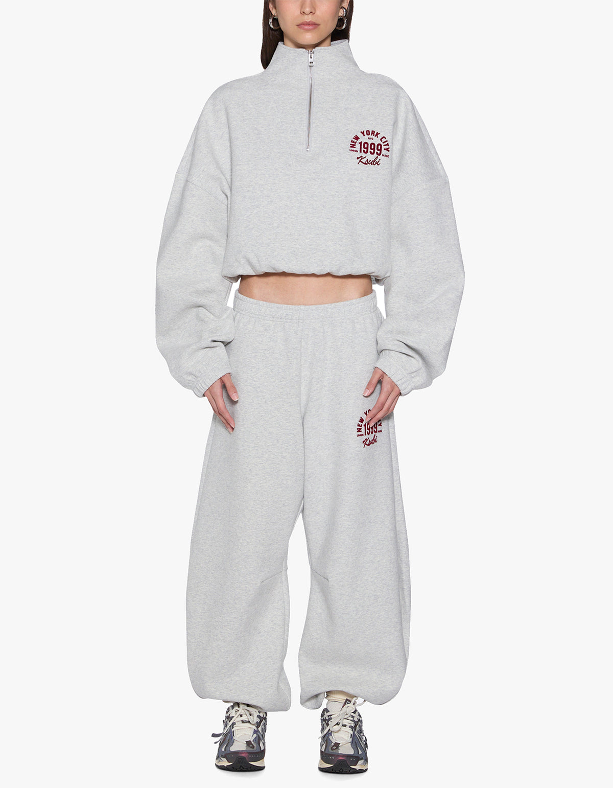 Nyc Sports Campus Half Zip - Snow Marle