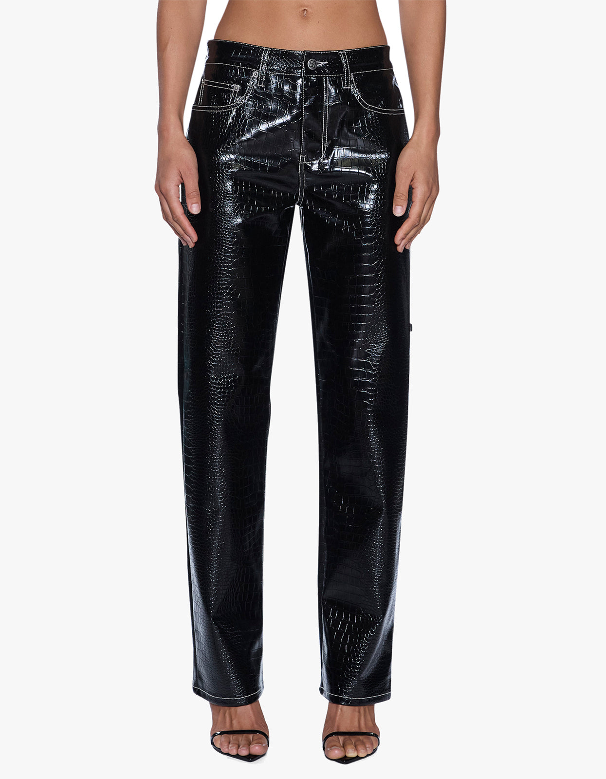 Pinup Pant - Patent Croc Black