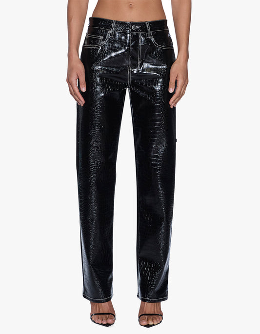 Pinup Pant - Patent Croc Black