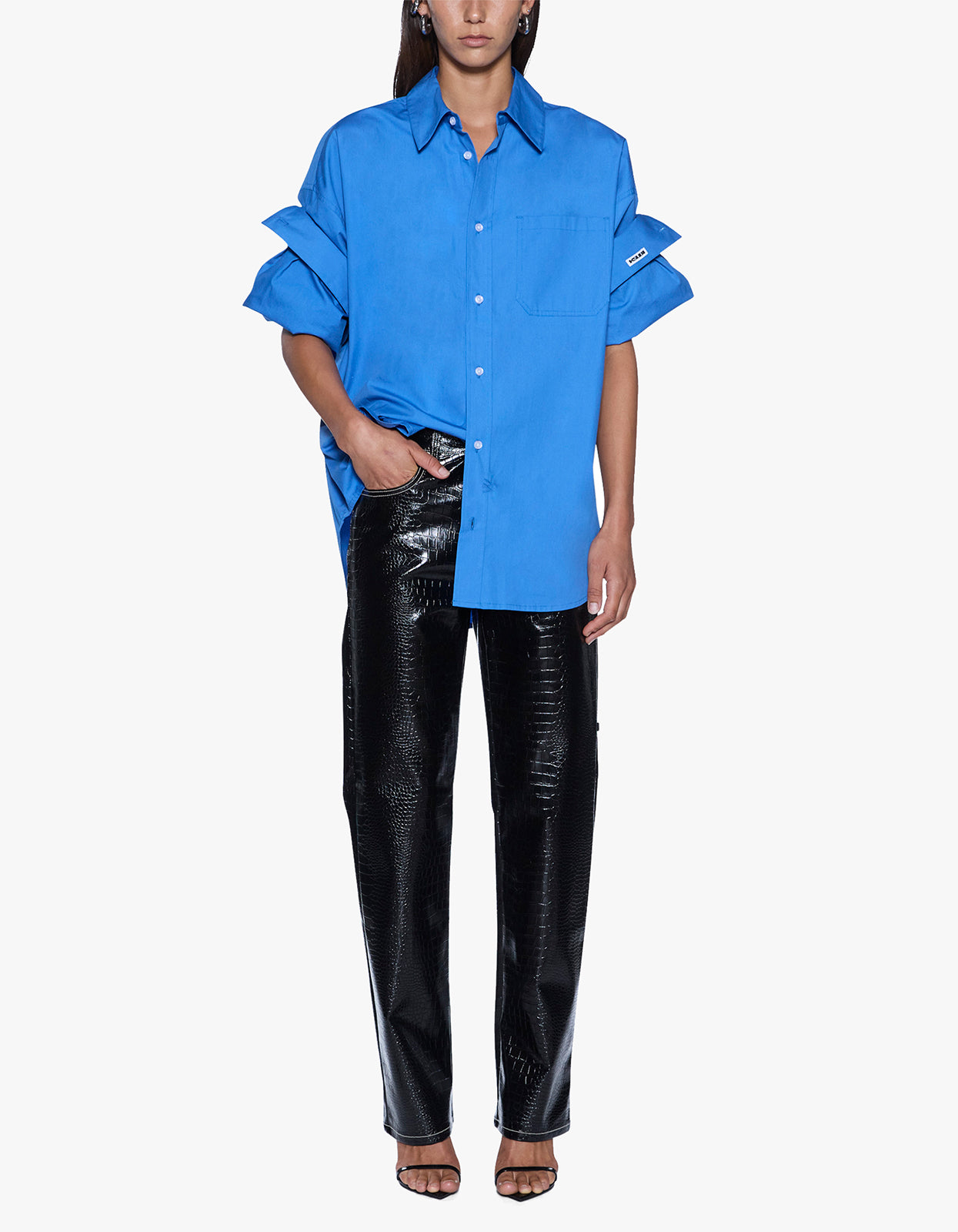 Pinup Pant - Patent Croc Black