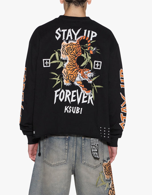 Stay Up Ekcess L/S Tee - Jet Black