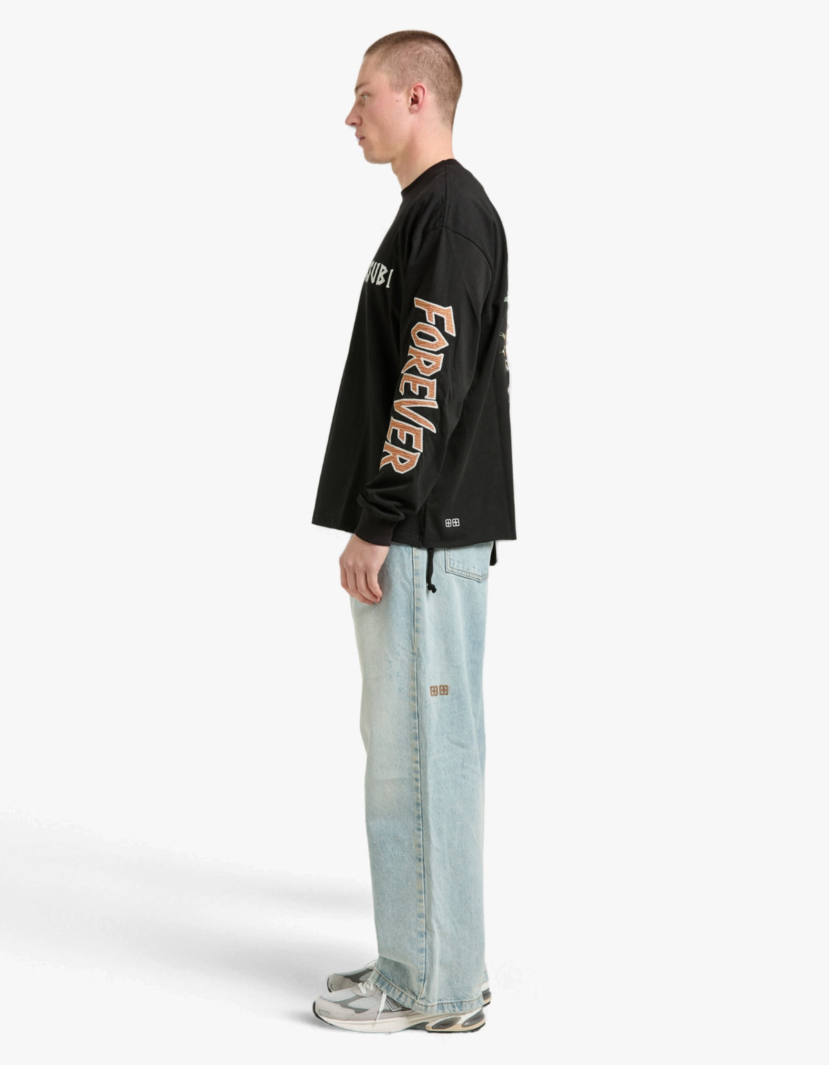Stay Up Ekcess L/S Tee - Jet Black