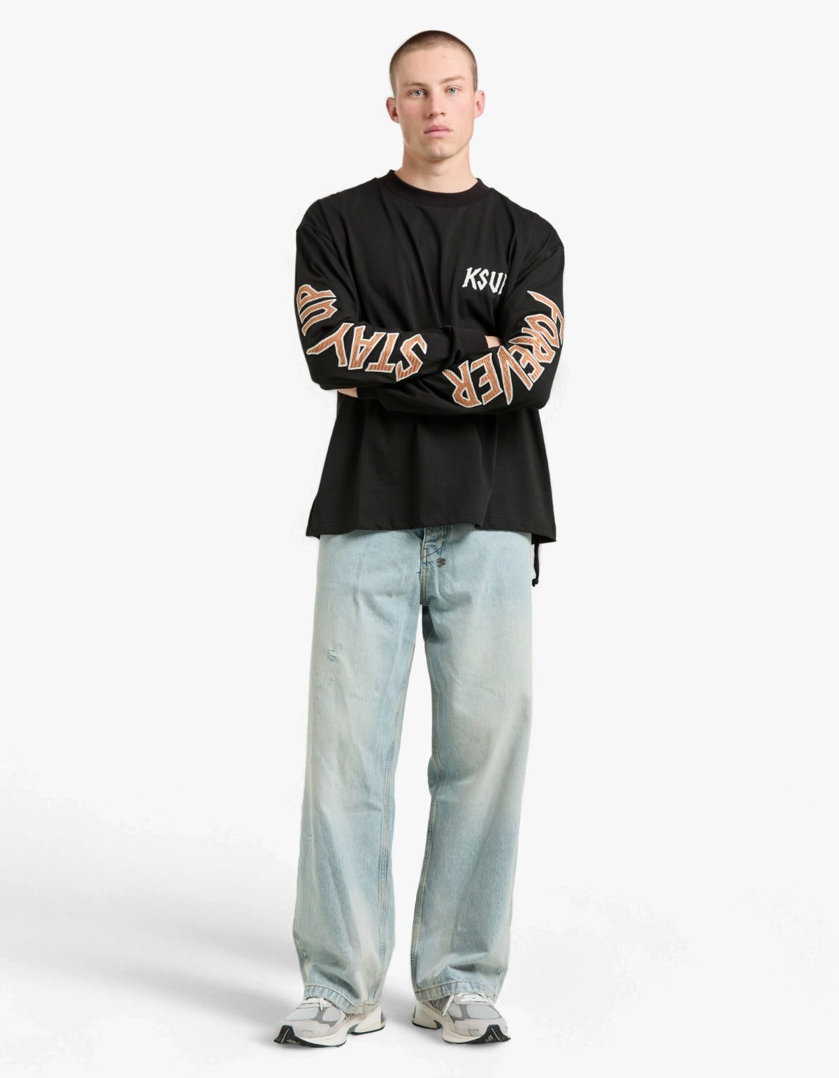 Stay Up Ekcess L/S Tee - Jet Black