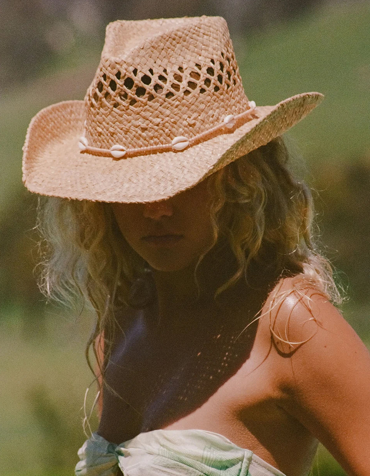 Seashells Cowboy Hat - Natural