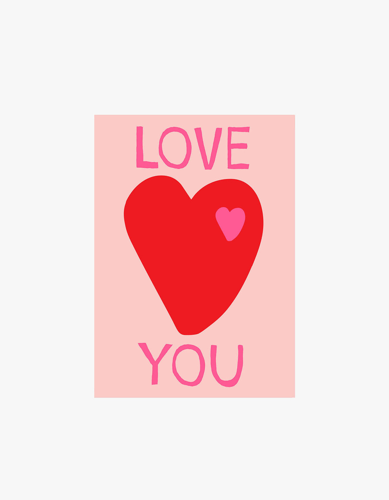 Love You Red Heart Card