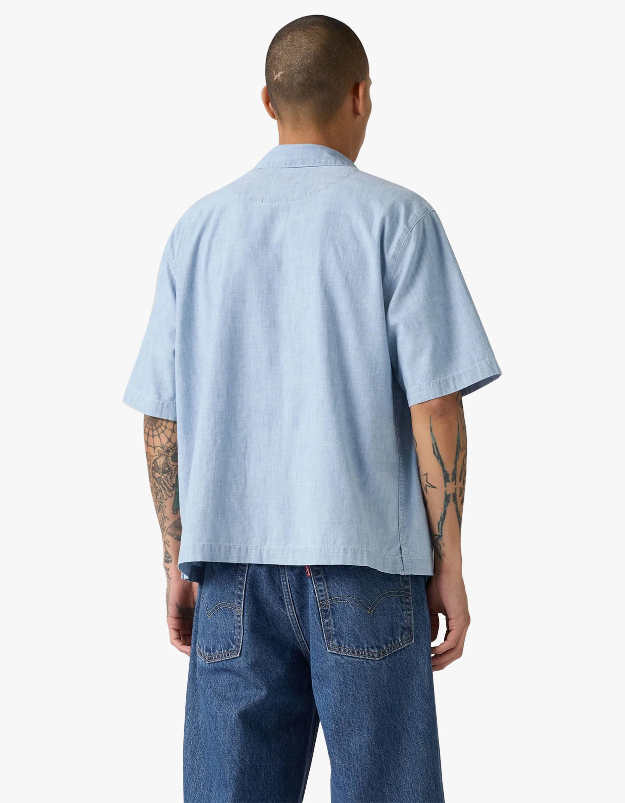 Zandt S/S Cropped Shirt - Charlie Light Chambray