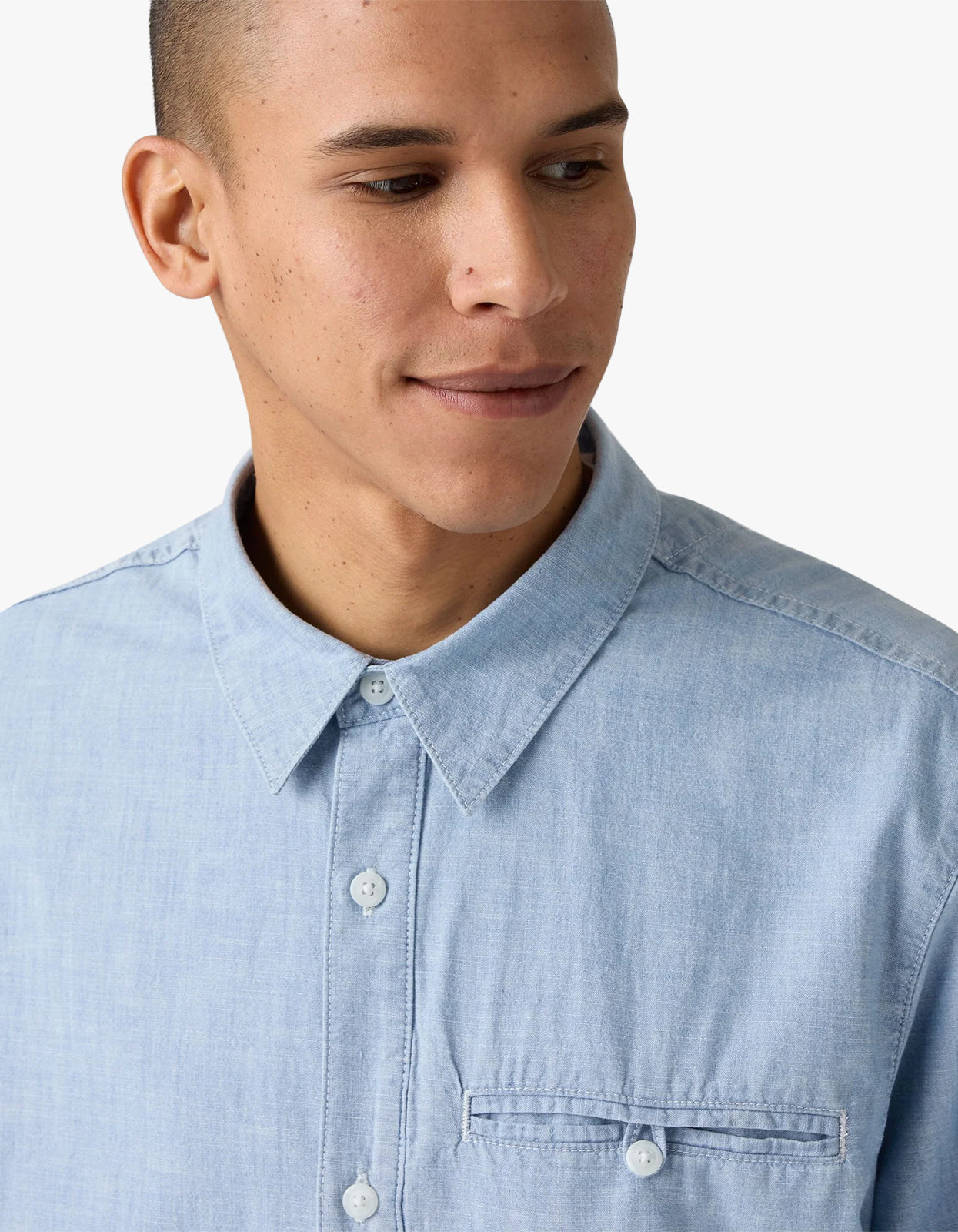Zandt S/S Cropped Shirt - Charlie Light Chambray