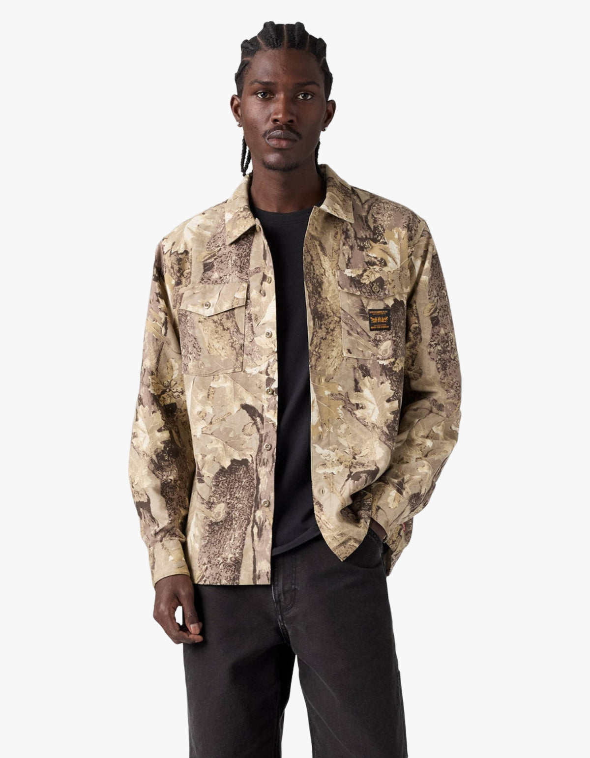 Workwear L/S Worker Shirt - Tex Forest Camo Gravel