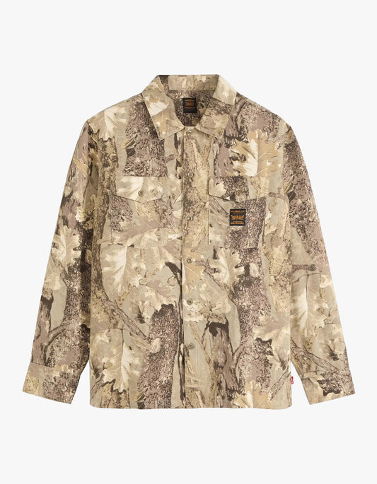 Workwear L/S Worker Shirt - Tex Forest Camo Gravel