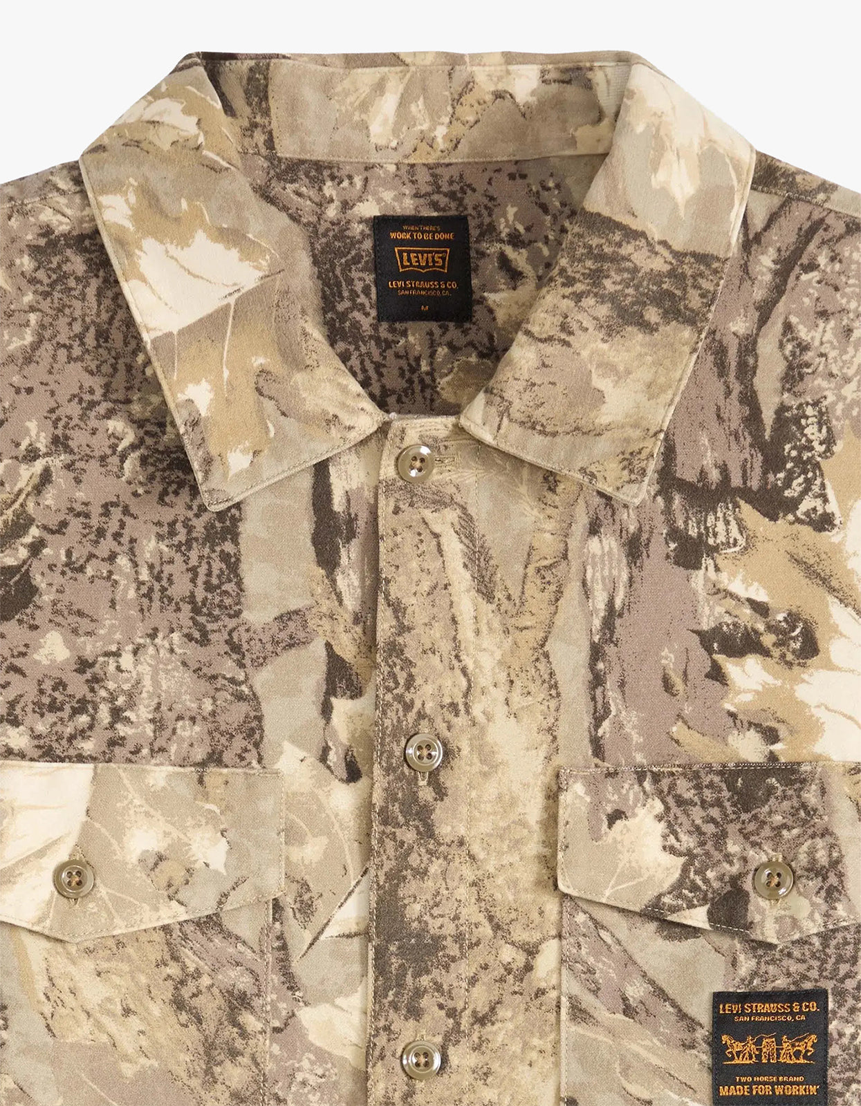 Workwear L/S Worker Shirt - Tex Forest Camo Gravel