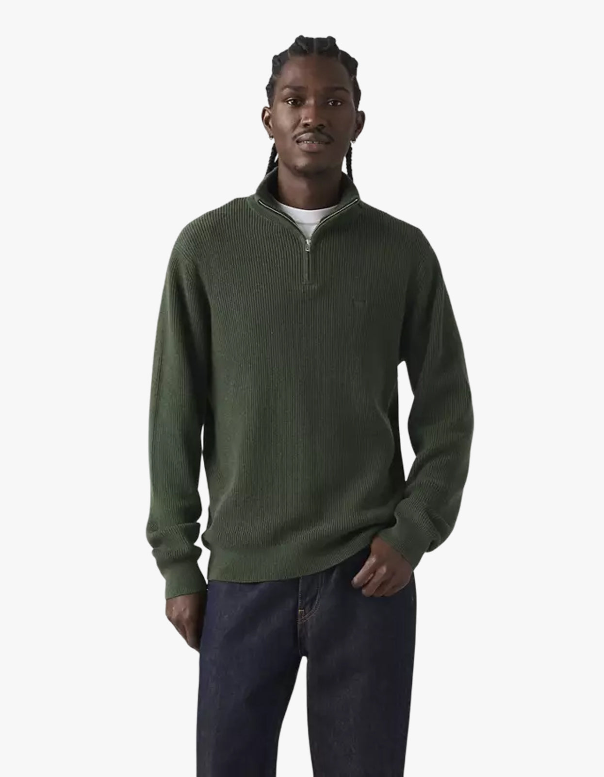 Housemark Quarter Zip Sweater - Duffel Bag Heather Green