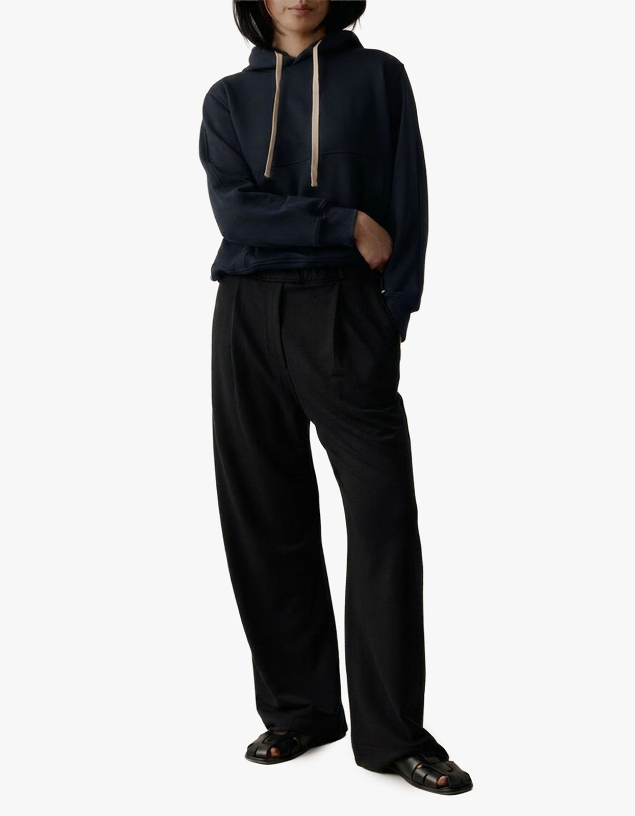 Wide Leg Merino Pant - Black