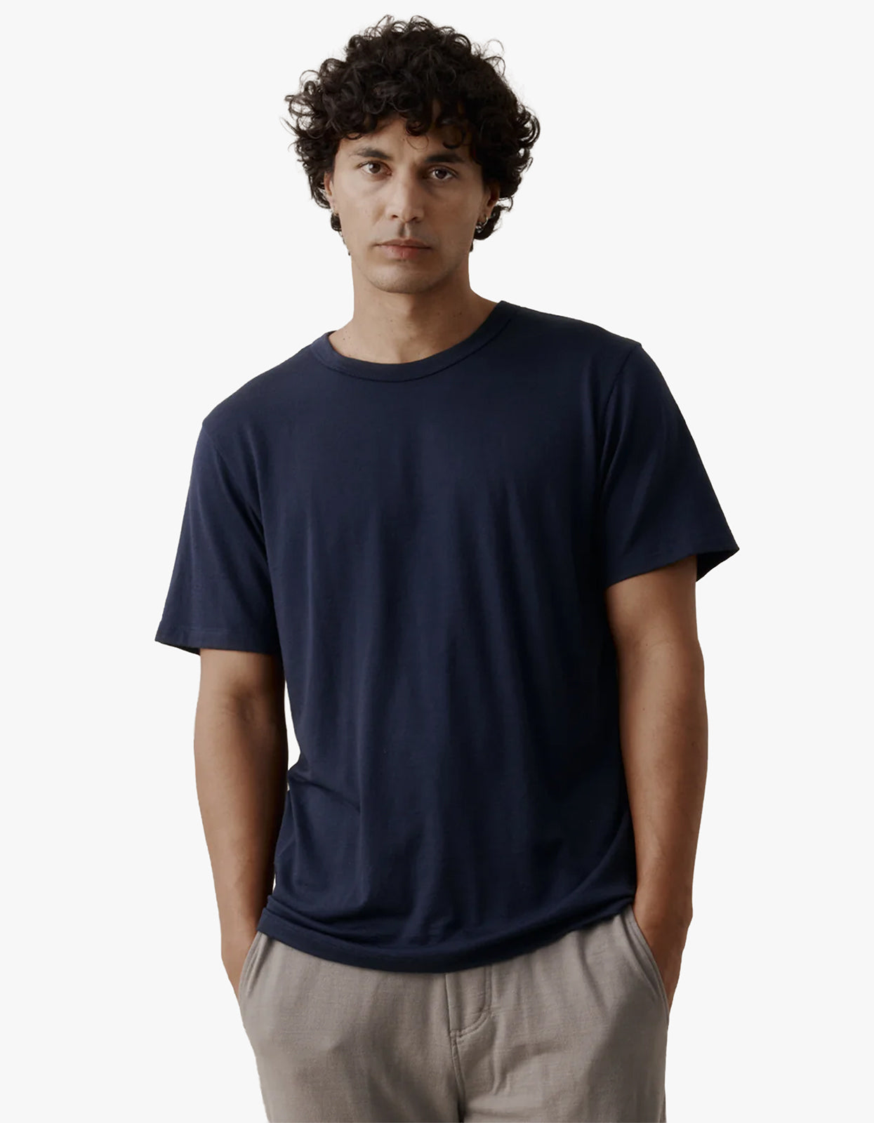 Mens Foundation Merino Tee - Navy