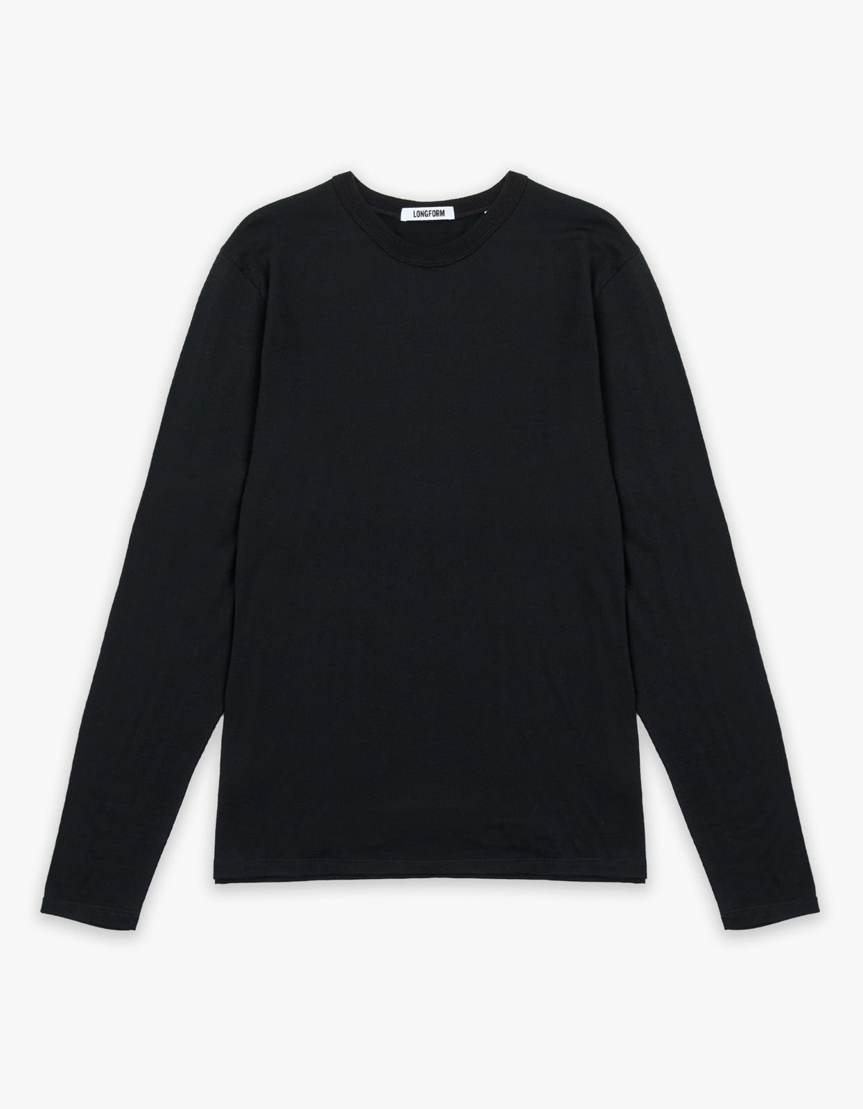 Mens Foundation Long Sleeve Merino Tee - Black
