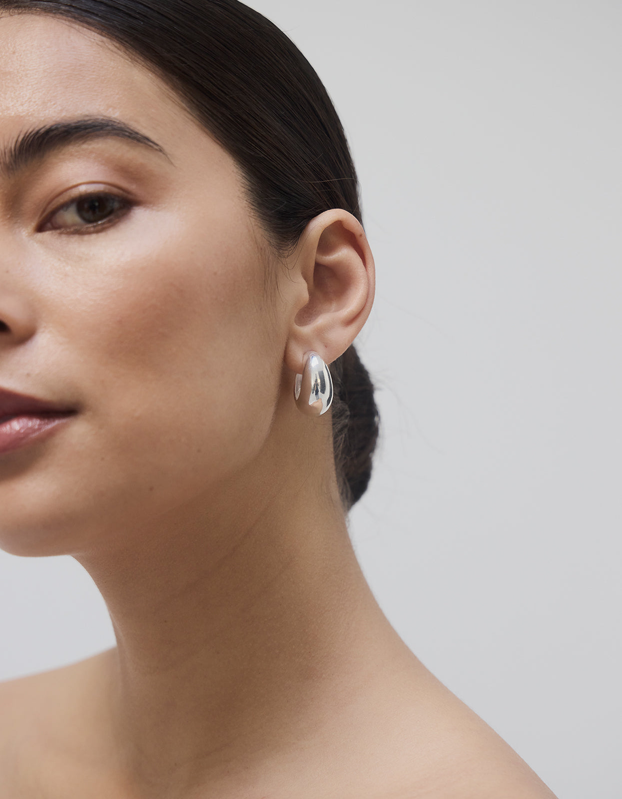 Halfmoon Hoop - Silver