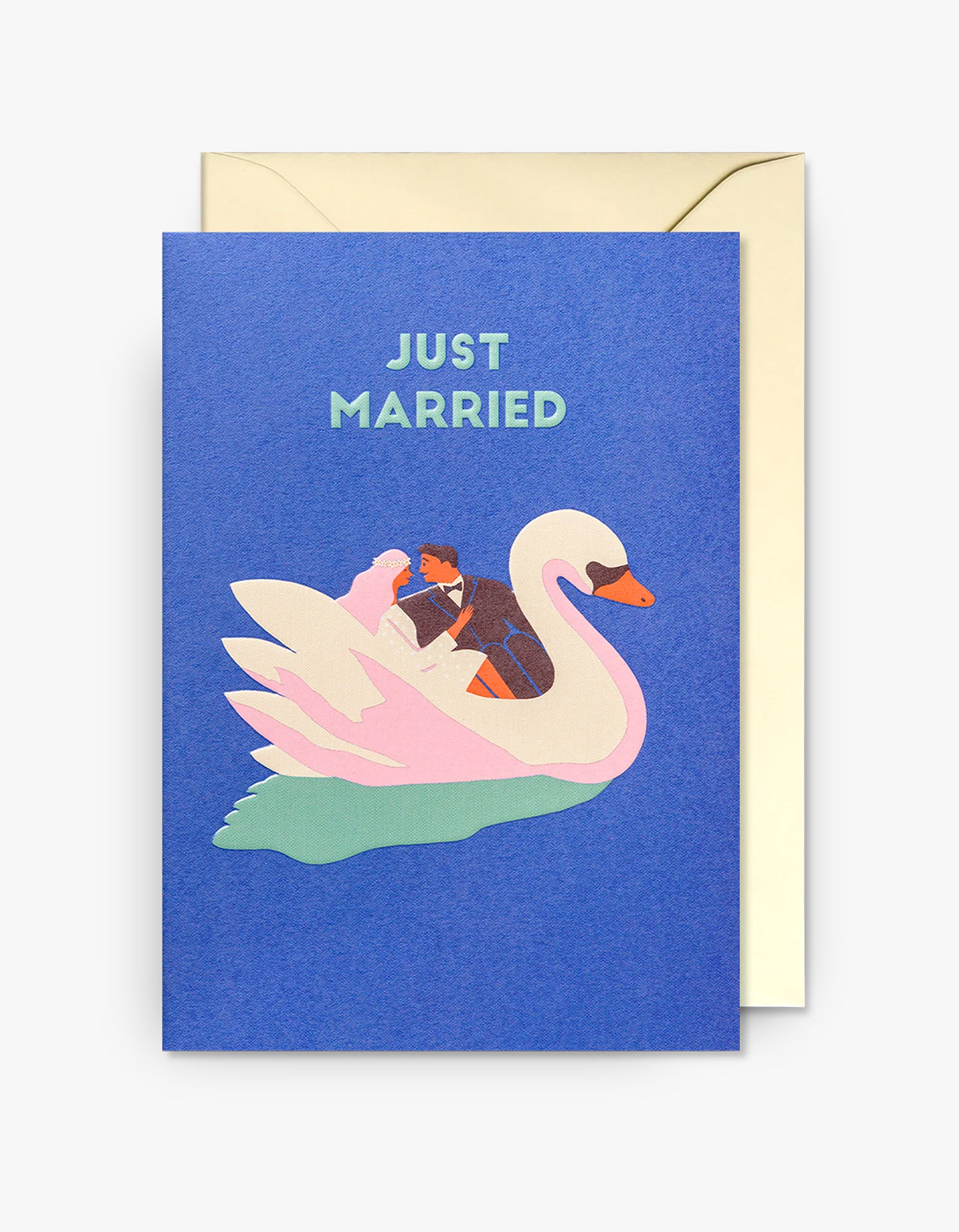 Just Married Card - Blue
