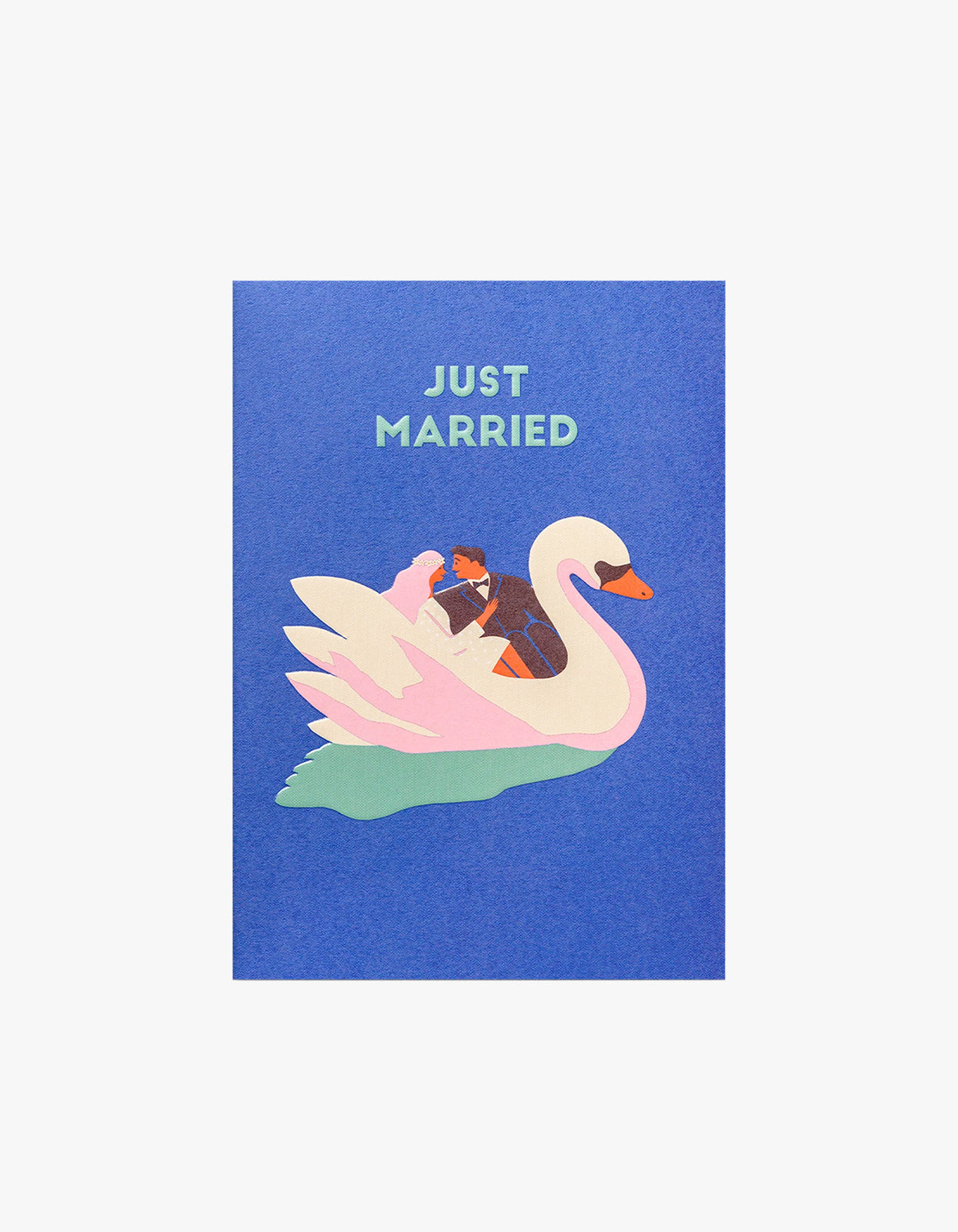 Just Married Card - Blue