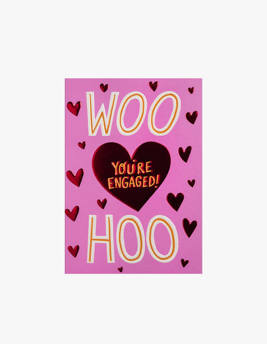 Woo Hoo You're Engaged Card - Pink