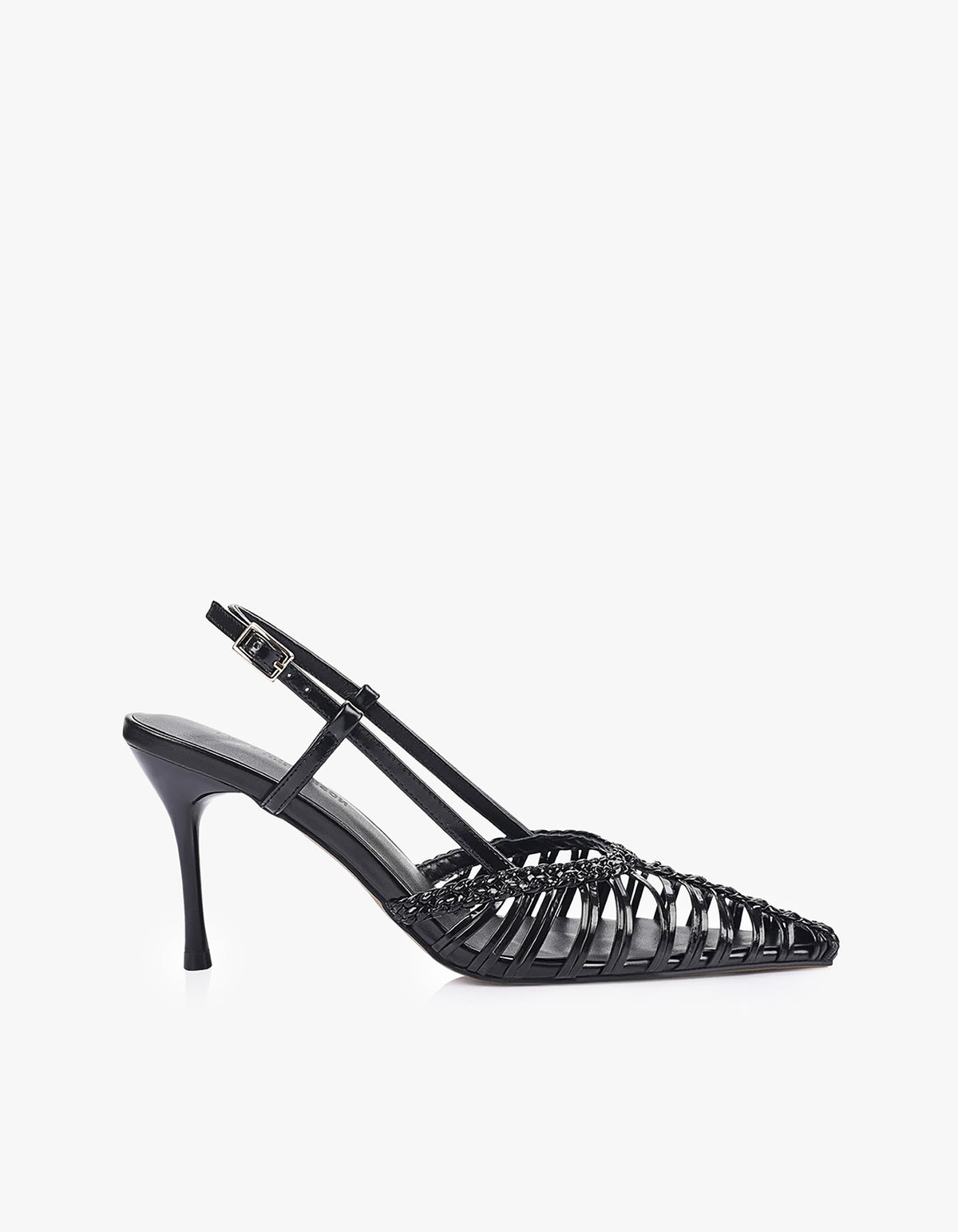 Myrtle Pump - Black Braided Leather