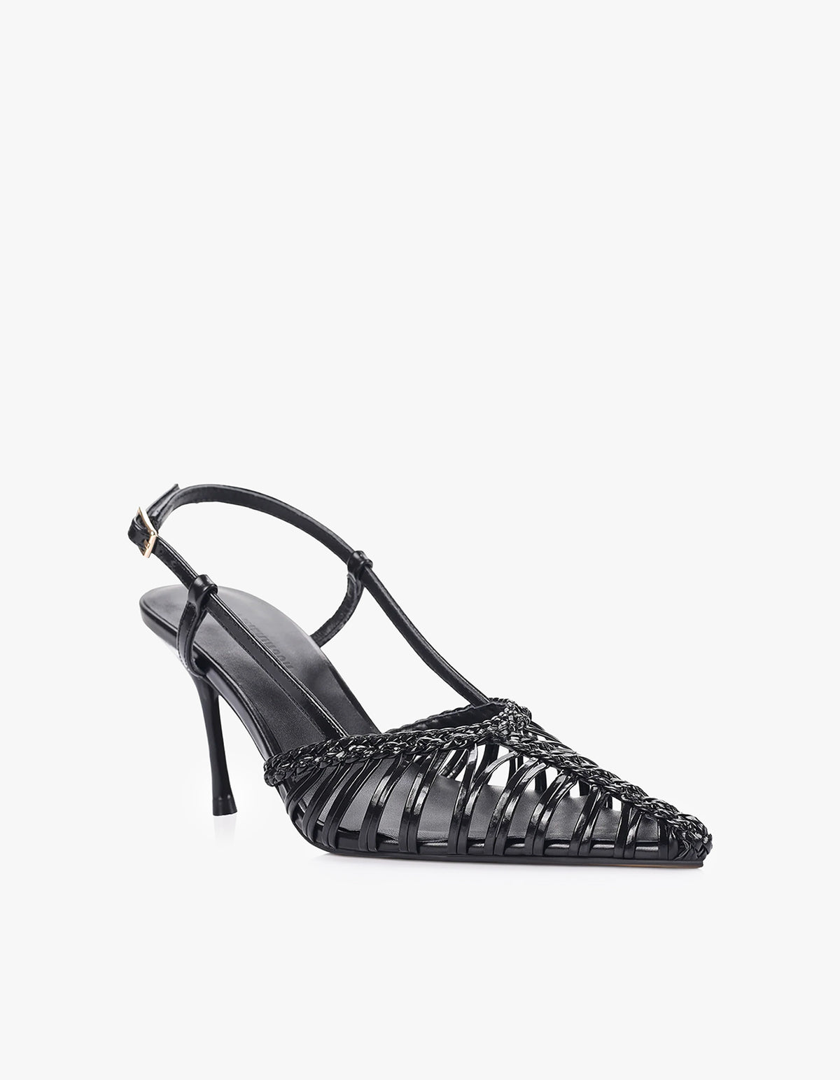 Myrtle Pump - Black Braided Leather