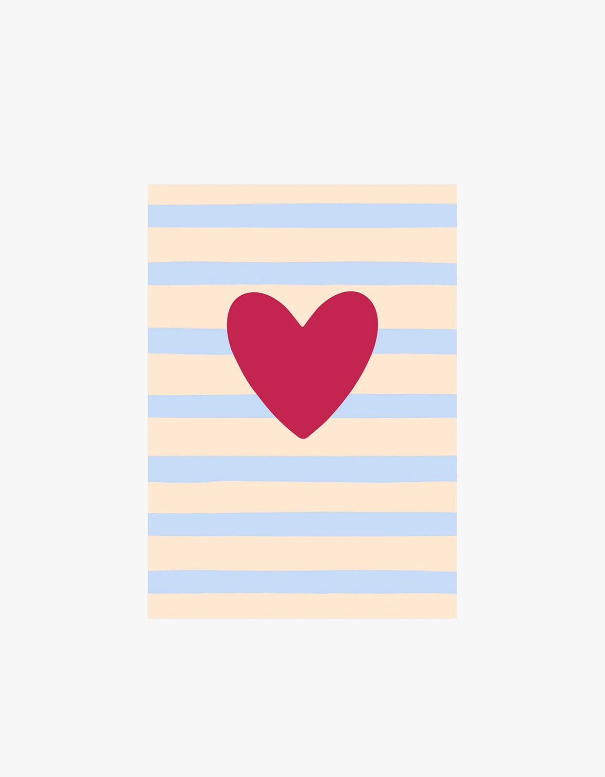 Cherry Heart Stripe Card - Cherry