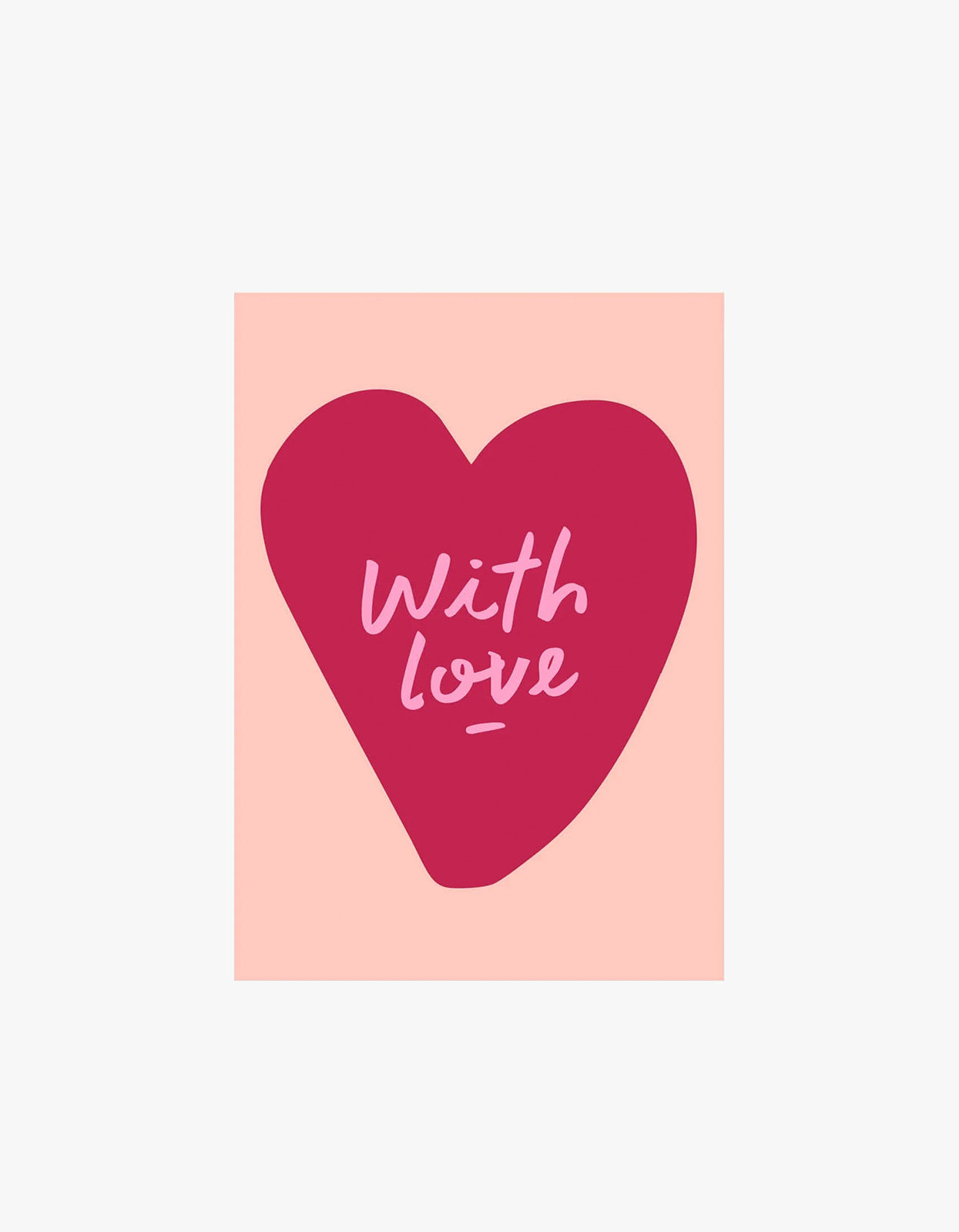 With Love Heart Card - Cherry