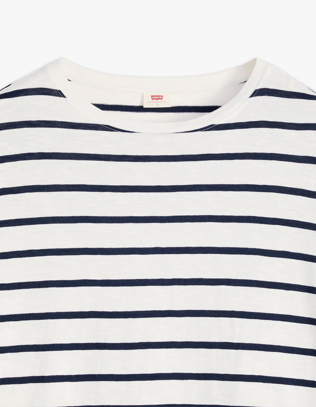 Julie Slub Long Sleeve - Saint Stripe Egret Navy Blazer