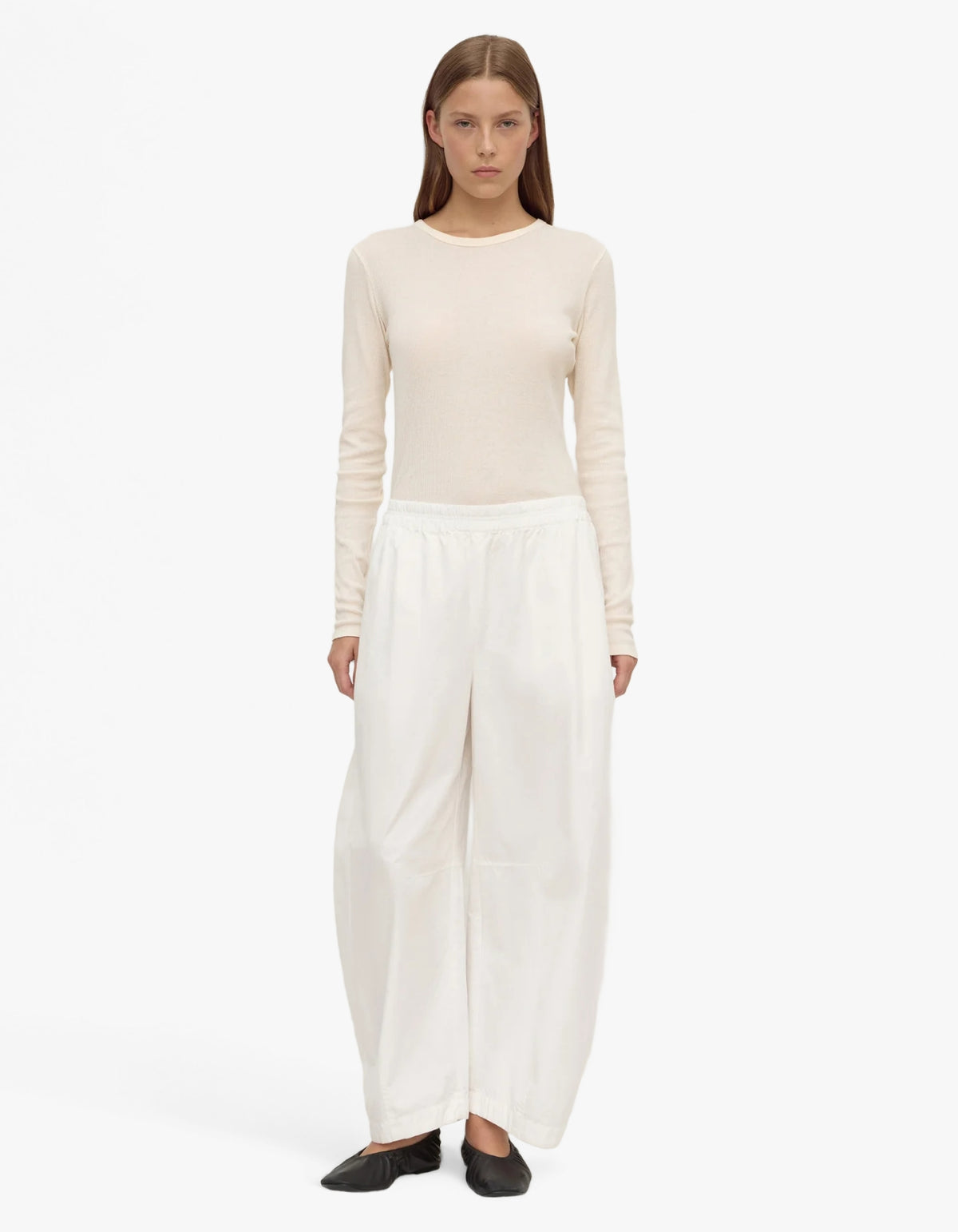 Lola Barrel Pant - White