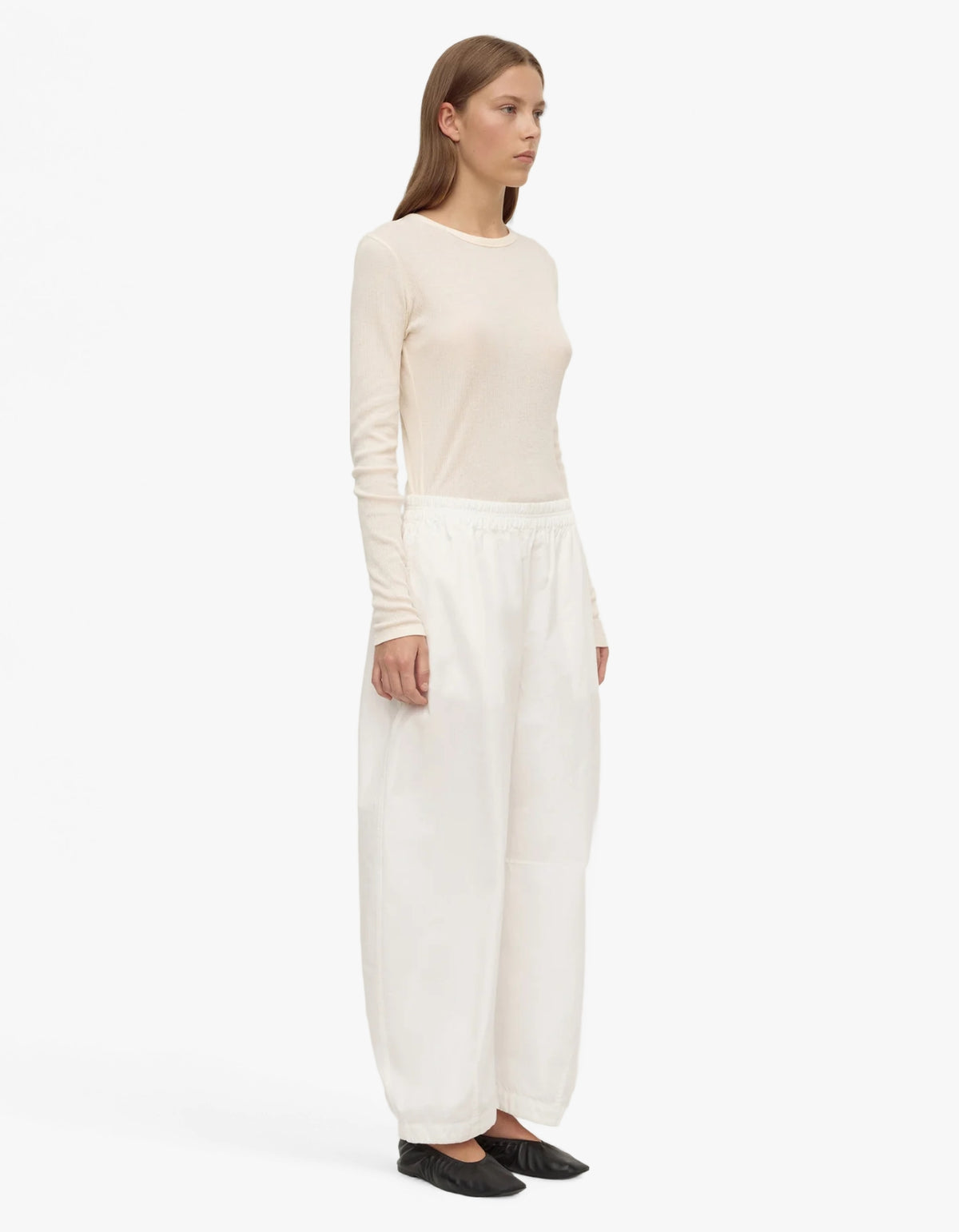 Lola Barrel Pant - White