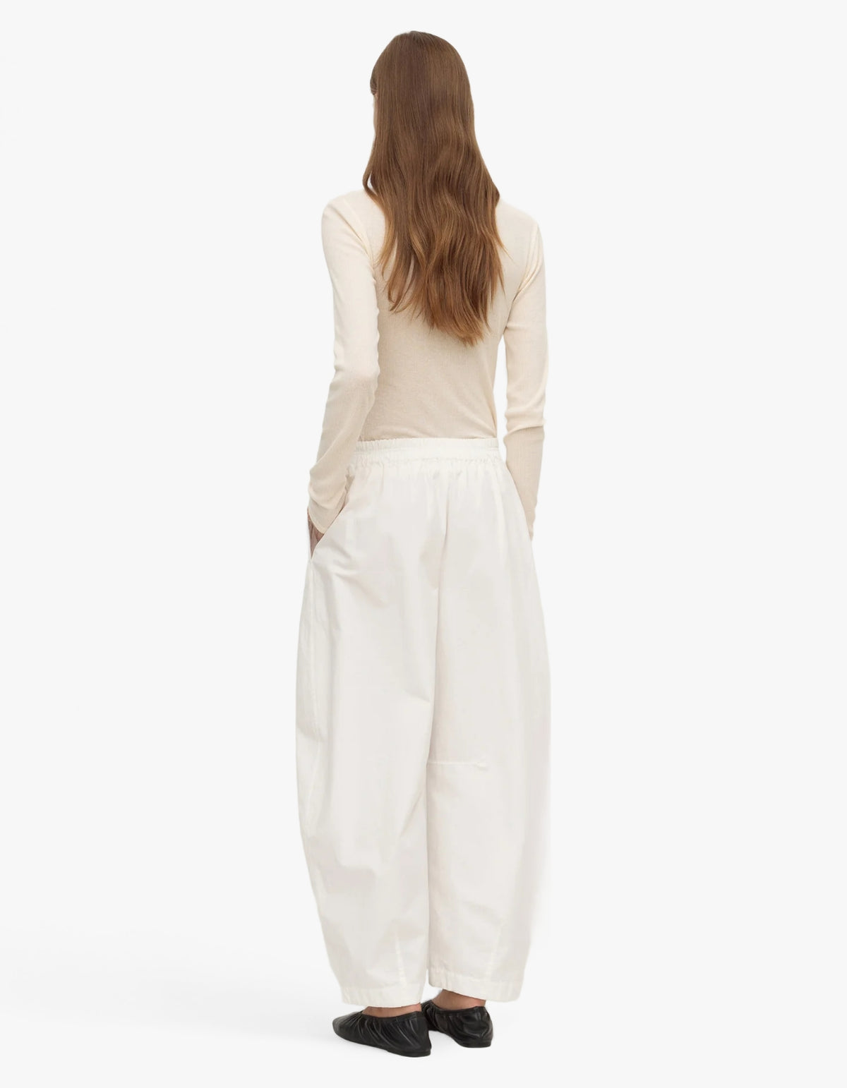 Lola Barrel Pant - White