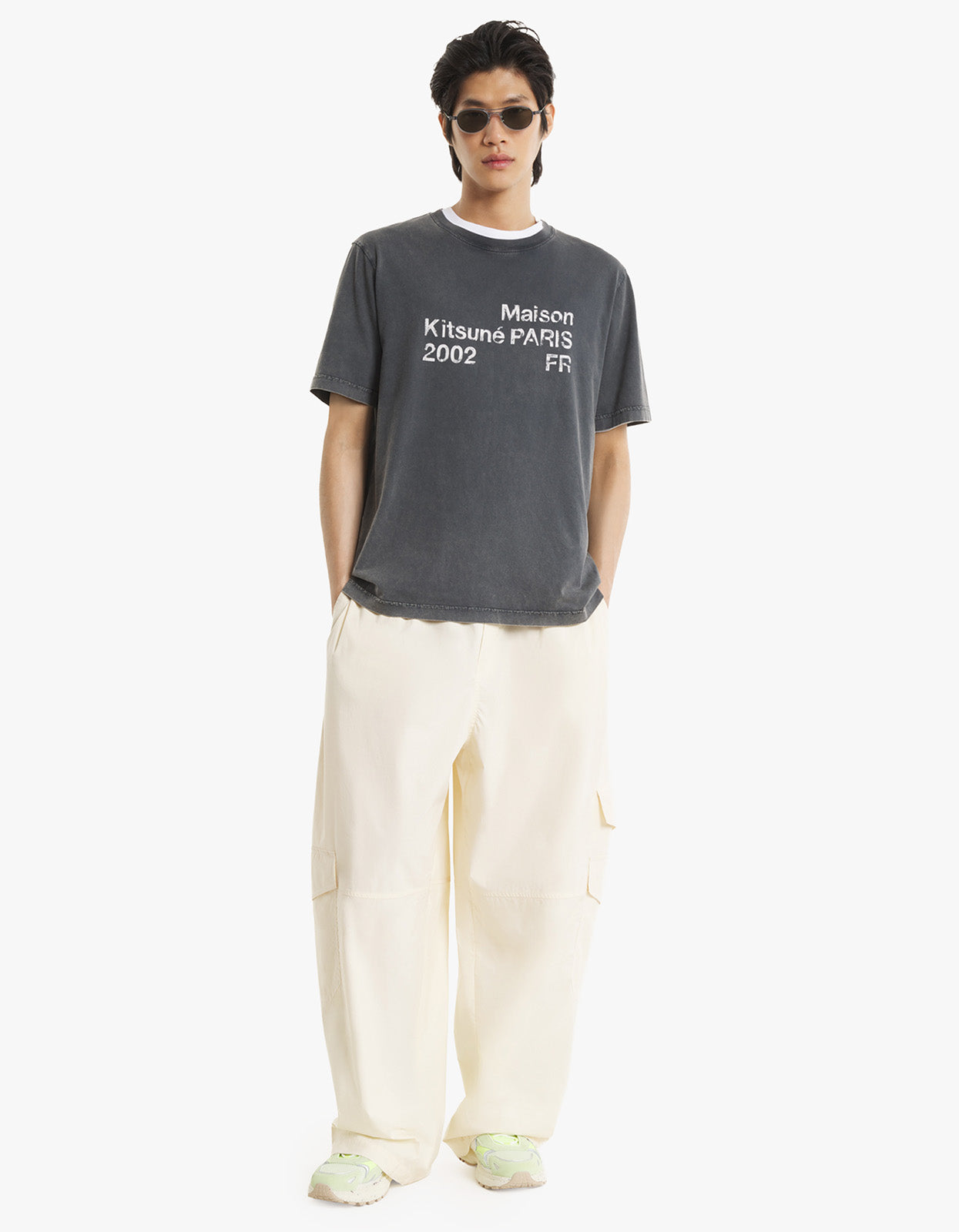 Maison Kitsune - 2002 Faded Comfort Tee Shirt - Black Faded